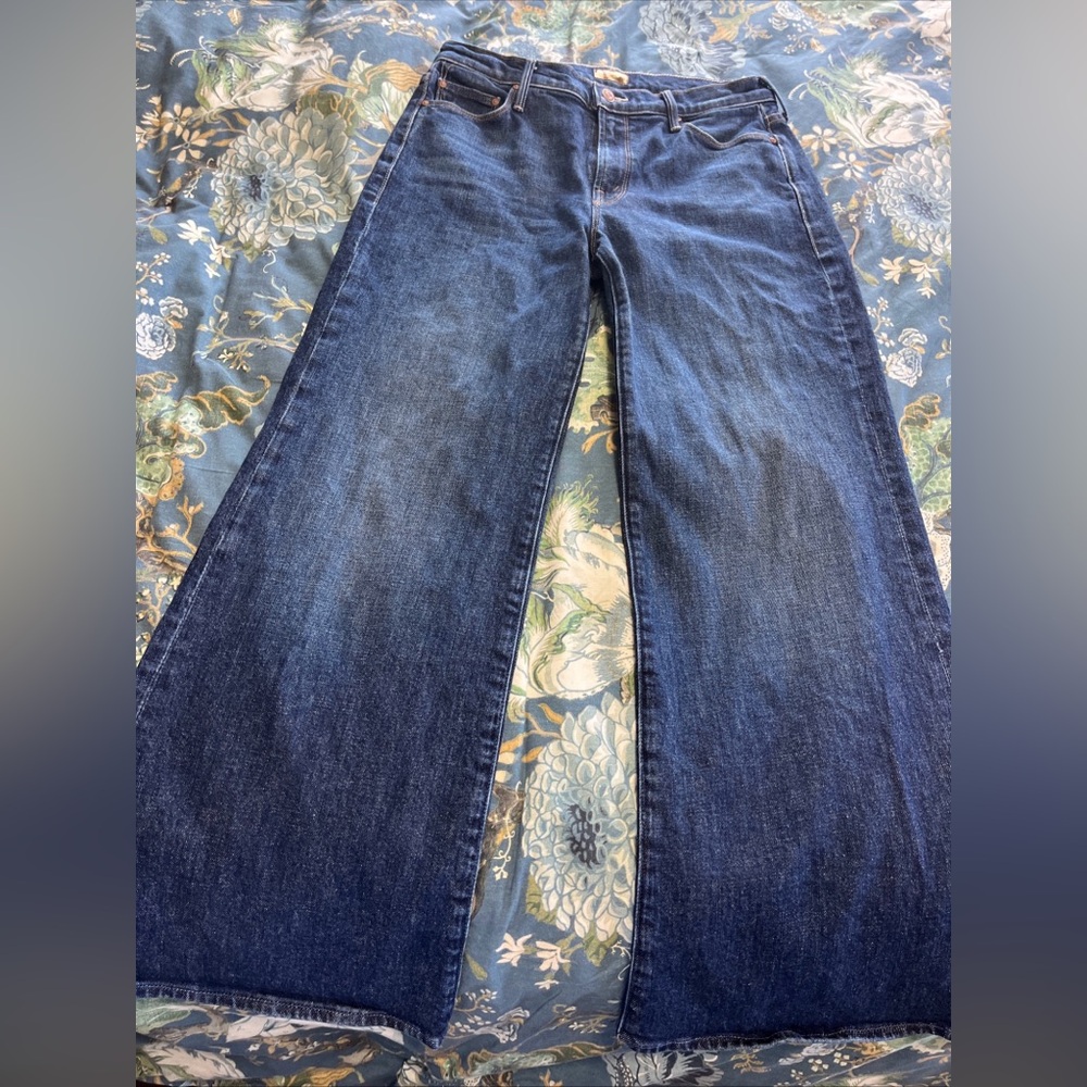 MOTHER Wide Leg Jeans in Indigo